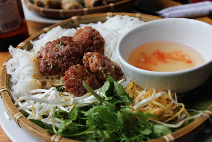 Bun Cha Kebab rice noodles Saigon on Motorbike